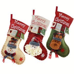 Christmas Stocking, Santa Claus, Snowman Decor Christmas Socks