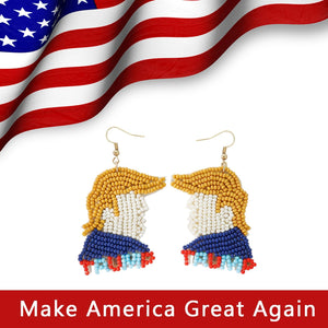 Elegant Bohemian Tassel Earrings Trump - Crafted with Seed Beads and Gold Plated Ear Hooks