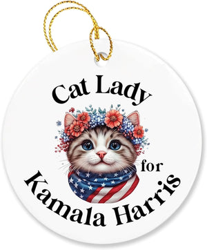 Kamala Harris Ornament 2024, Cat Lady For Kamala Harris Ornament, Kamala Ornaments, Election 2024