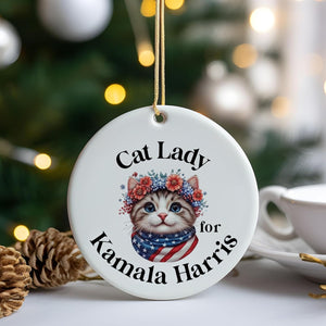 Kamala Harris Ornament 2024, Cat Lady For Kamala Harris Ornament, Kamala Ornaments, Election 2024