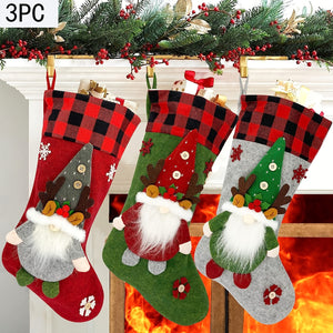 3pcs Christmas Socks Large Christmas, Socks Santa Claus's Reindeer, Christmas Stocking, Christmas Party Decoration