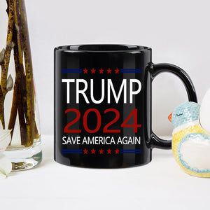 Save America Again Black Mug, Gift For Trump Fans, Election 2024