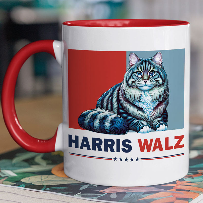 Harris Walz 2024 Cat Obviously Mug, Gift For Kamala Harris Supporters, Election 2024