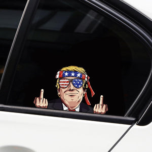 Trump Middle Finger Car Sticker, Gift For Trump Fans, Election 2024