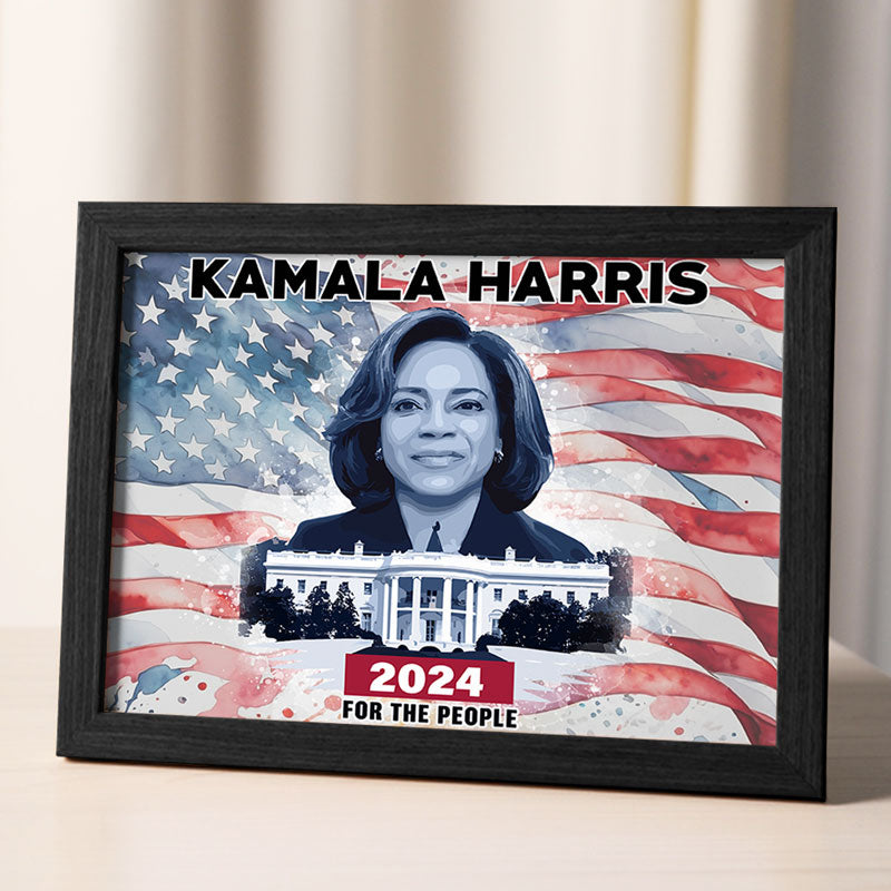 Kamala Harris 2024 For The People American Flag, Kamala Harris Picture Frame, Gift For Kamala Harris Supporters, Election 2024