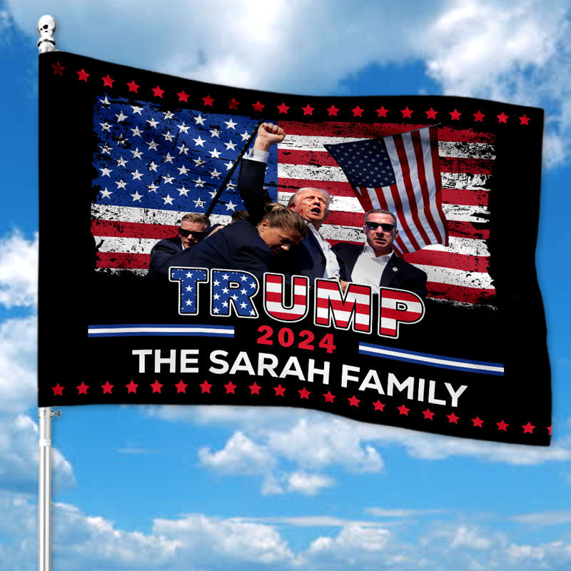 Trump 2024 Fight House Flag, Trump Shot, Trump Assassination, Election 2024