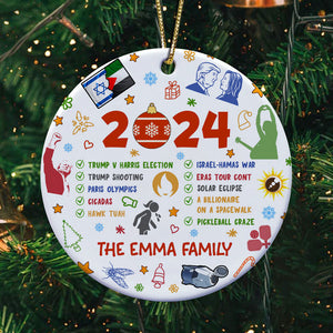 Notable Events 2024 Christmas Ornament, Personalized Ornaments, Year To Remember Gifts Idea