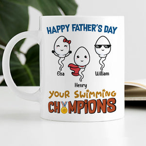 Happy Father's Day Your Swimming Champion, Personalized Mug, Father's Day Gift