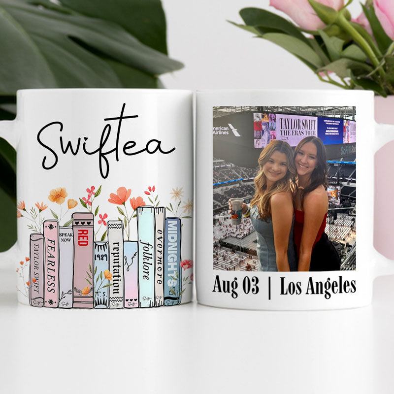 Swiftea Floral Album As Book, Personalized Accent Mug, Custom Photo