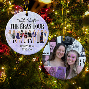 Eras Tour Ornament V3, Personalized Circle Ornaments 2 Sides, Custom Photo