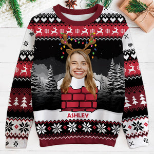 Custom Face Funny Christmas Chimney, Personalized All-Over-Print Sweater, Kid Sweatshirt, Ugly Sweater, Custom Photo