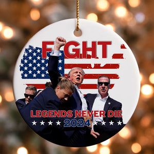 Legends Never Die Trump Fight, Trump Shooting, Personalized Trump Ornament, Election 2024