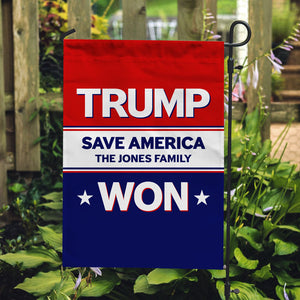 Trump Won Save America Custom Family Name, Personalized House Flag, Gift For Trump Fans, Election 2024