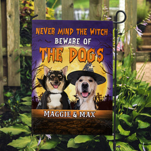 Never Mind The Witch, Personalized Garden Flags, Halloween Decoration, Custom Photo