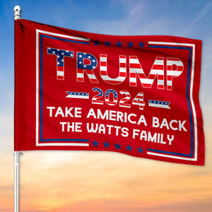 Take America Back Trump, Personalized House Flag, Gift For Trump Fans, Election 2024