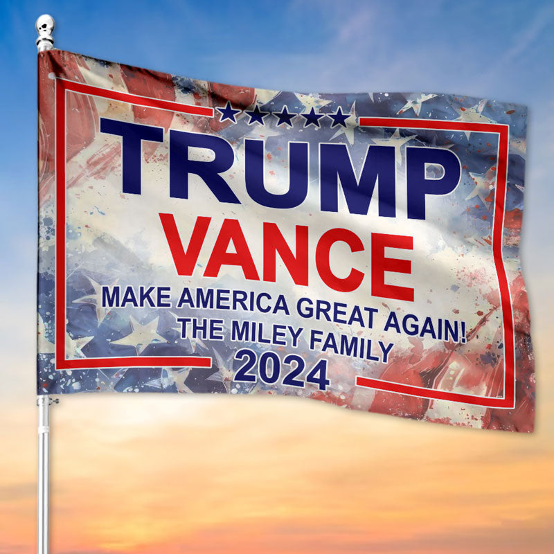 Trump Vance Make America Great Again 2024, Trump Personalized House Flag, Home Decoration, Election 2024