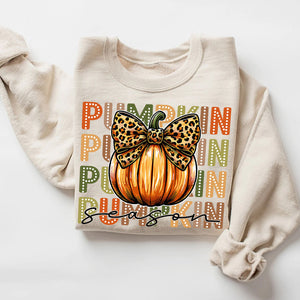 Retro Pumpkin Season Bow, Autumn Sweatshirt, Fall Girl Pumpkin Spice, Fall Vibes