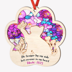 No Longer By My Side Cat, Personalized Suncatcher Ornament, Car Hanger Memorial Gifts