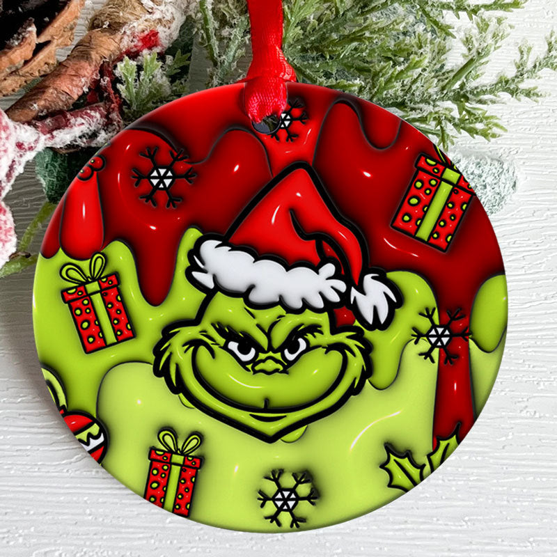 Grinch Christmas Ornament, 3D Inflated Christmas Ornament, Trendy Ornament, Gift For Family