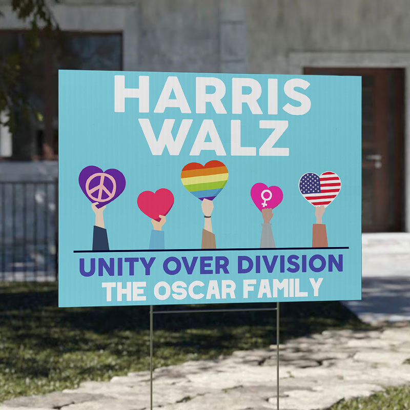 Harris Walz Unity Over Division, Personalized Yard Sign, Gift For Kamala Harris Supporters, Election 2024