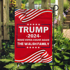 Make Votes Count Again Trump 2024, Personalized Garden Flag, Home Decoration, Election 2024