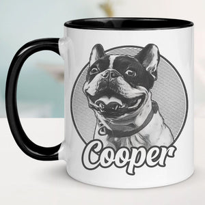 Custom Pet Portrait, Personalized Accent Mug, Gifts For Pet Lovers, Custom Photo