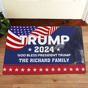 God Bless President Trump 2024, Personalized Doormat, Gift For Trump Fans, Election 2024