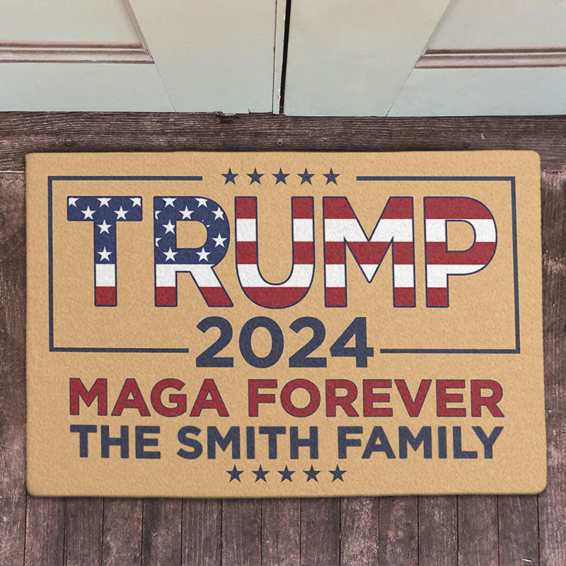 Trump 2024 MAGA Forever, Personalized Doormat, Trump Doormat, Election 2024