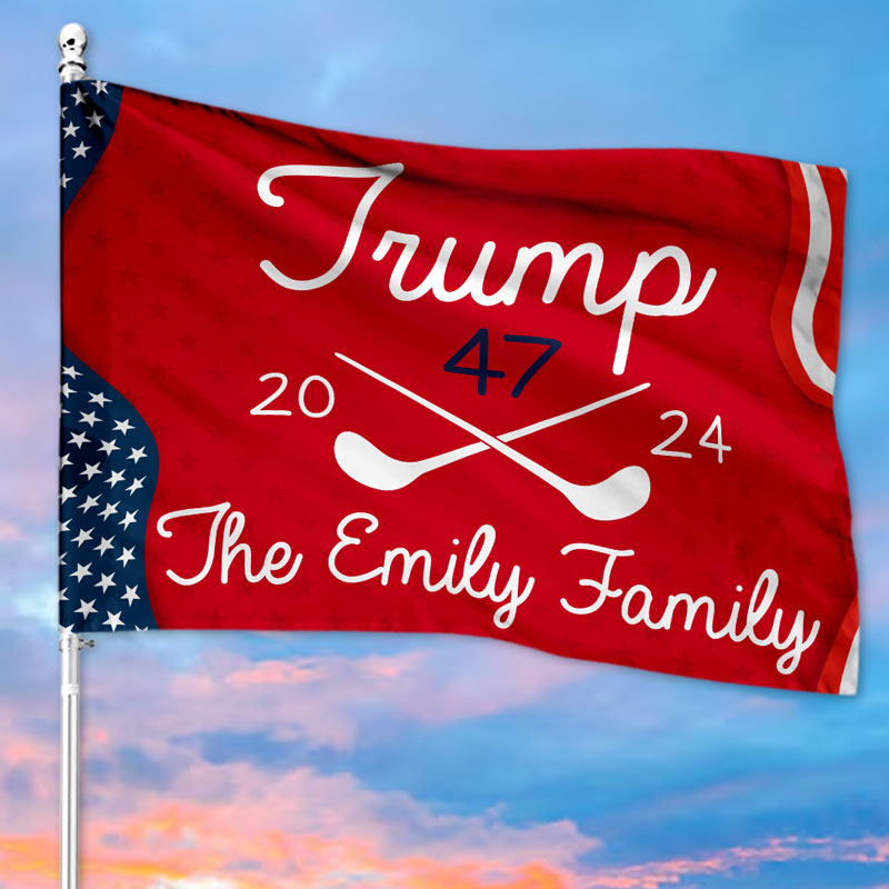 Golf 47 2024 Trump, Personalized House Flag, Home Decoration, Election 2024