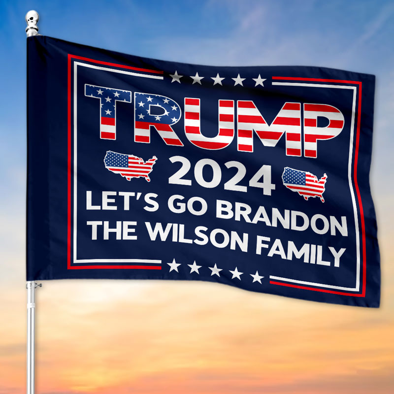 Let's Go Brandon Trump 2024, Personalized House Flag, Home Decoration, Election 2024