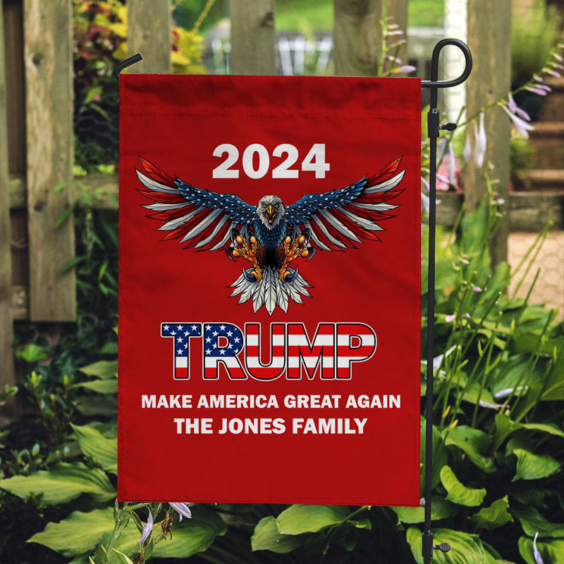 Trump Eagle US Flag, Personalized Garden Flag, Gift For Trump Fans, Election 2024