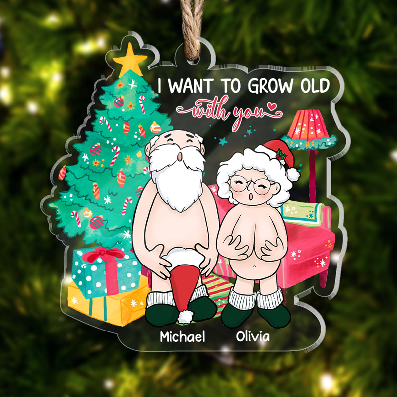 Grow Old With You, Personalized Acrylic Shape Ornament, Gift For Couple