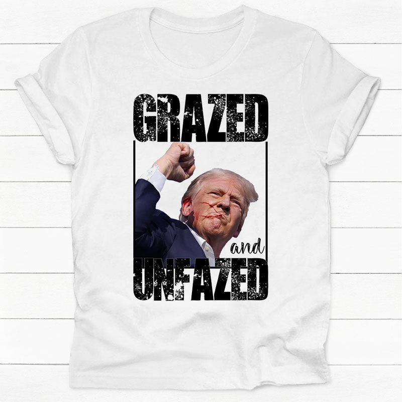 Grazed And Unfazed, Trump Assassination Shirt, Gift For Trump Supporters, Election 2024