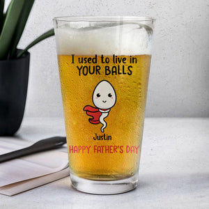 Little Kids We Used To Live In, Personalized Beer Glass, Funny Gift For Dad