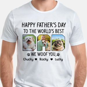 Happy Father's Day Best Dog Dad Title, Personalized Shirt, Gift for Dog Dad, Custom Photo