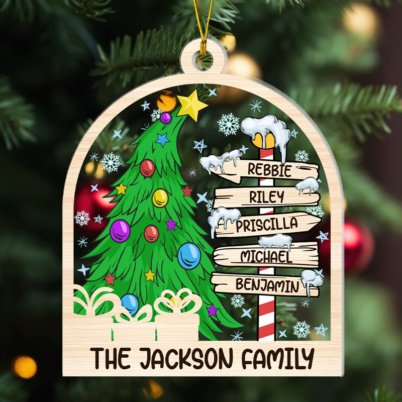 Custom Family Name Christmas Tree, Personalized Acrylic Shape Ornament, Family Gift, Christmas Gift