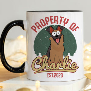 Property Of Dog Pop Eyed, Personalized Ceramic Mug, Gift For Dog Lovers, Custom Photo