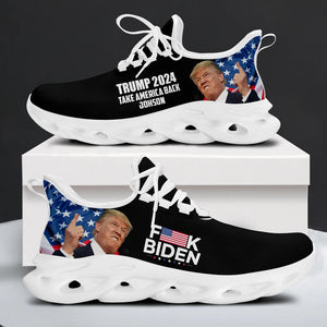 FK Biden Take America Back US Flag Trump MaxSoul Shoes, Personalized Sneakers, Gift For Trump Fans, Election 2024