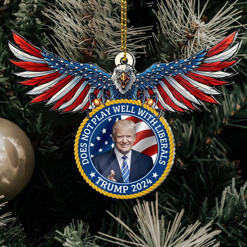 Make Liberals Cry Again America Eagle, Personalized Shape Ornament, Trump Ornament, Election 2024