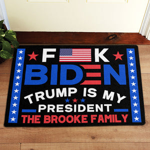 FK Biden Trump Is My President 2024, Personalized Doormat, Gift For Trump Fans, Election 2024