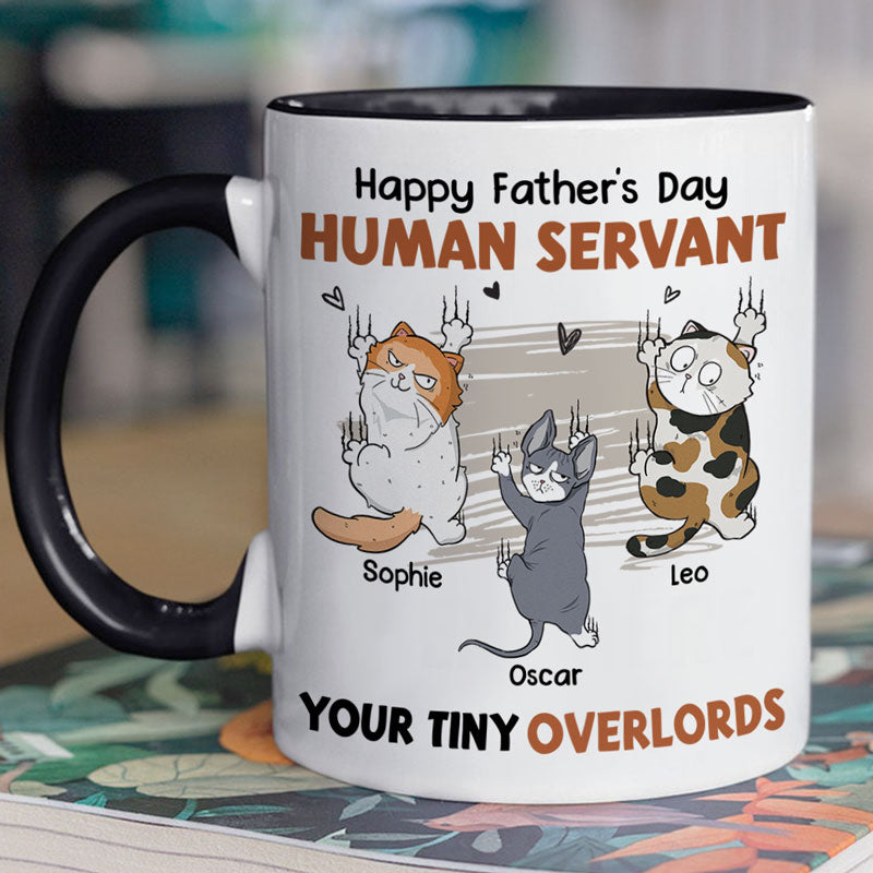 Human Servant Your Tiny Overlord, Personalized Funny Mug, Gift For Cat Lovers