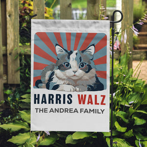 Harris Walz Cat, Personalized Garden Flag, Kamala Harris Flag, Vote Kamala, Election 2024