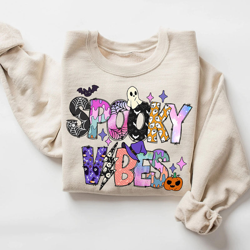 Spooky Vibes Shirt, Autumn Sweatshirt, Halloween Ghost Sweatshirt, Halloween Shirt