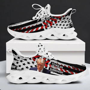 Never Surrender Trump MaxSoul Shoes, Personalized Sneakers, Gift For Trump Fans, Election 2024