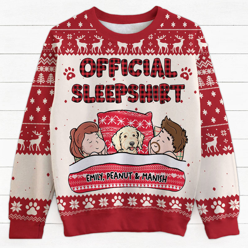 Official Sleepshirt Couple, Personalized All-Over-Print Sweater, Ugly Sweater, Gift For Dog Lovers