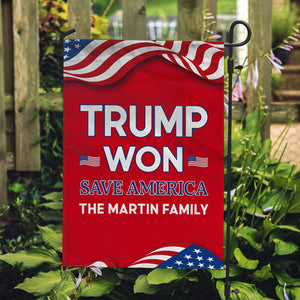 Trump Won Save America, Trump 2024, Personalized House Flag, Donald Trump Homage, Election 2024