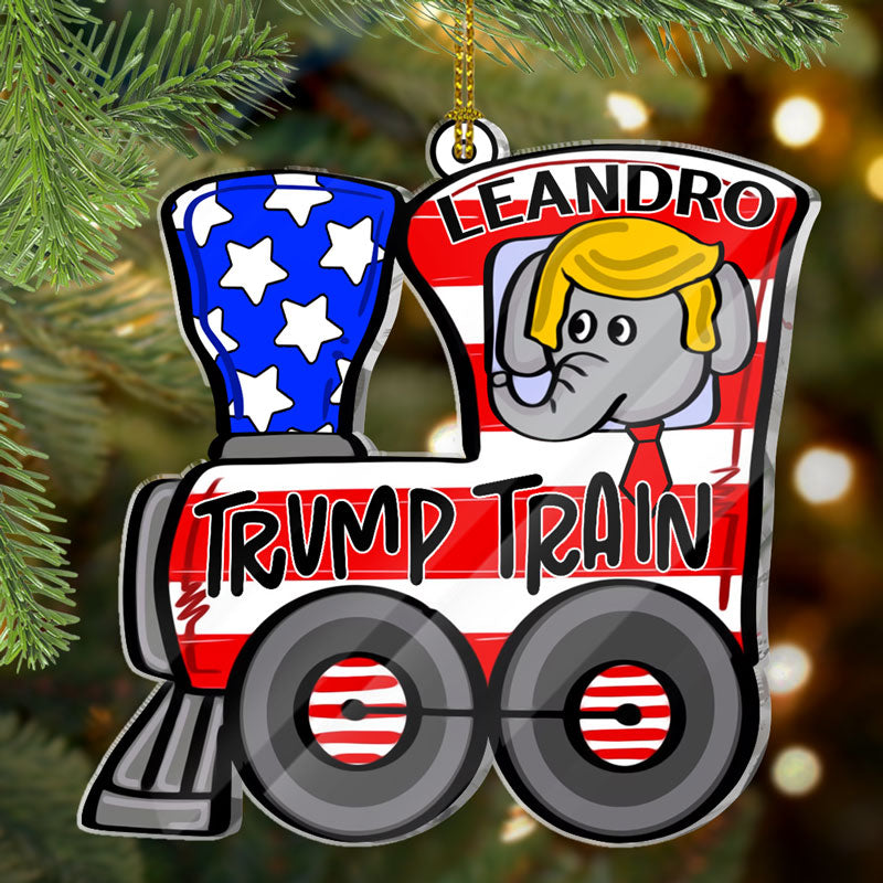 Elephant Trump Train, Personalized Shape Ornament, Trump Ornament, Election 2024