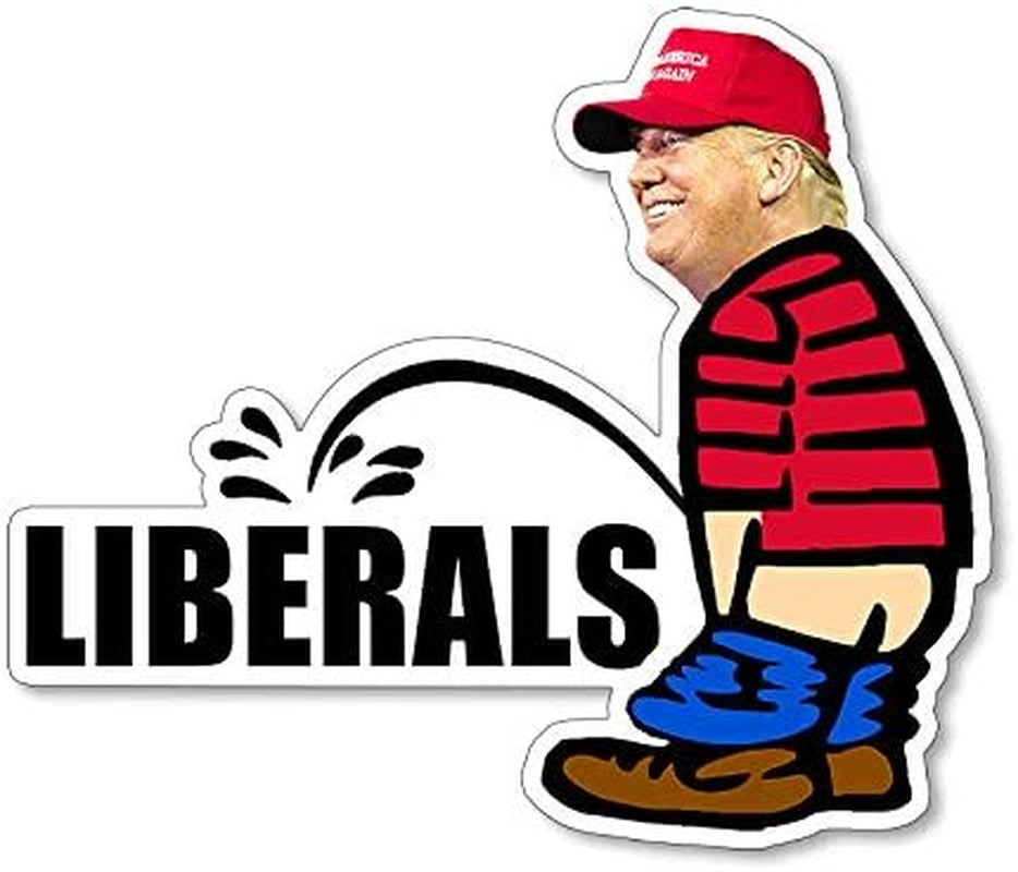 Trump Peeing on Liberals Decal, Gift For Trump Fans, Election 2024