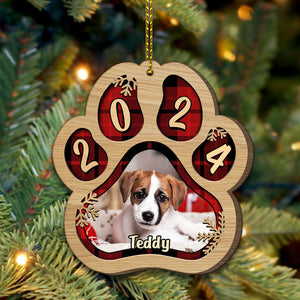 Paw Ornament, Christmas Shaped Ornament, Custom Gift for Pet Lovers, Custom Photo