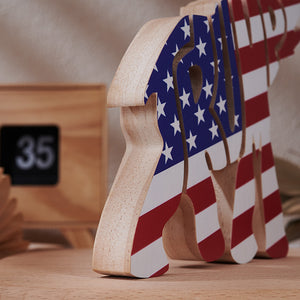 Trump Elephant Wood Sculpture, Gift For Trump Supporter